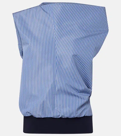 Sacai Striped Cotton-blend Top In Multi