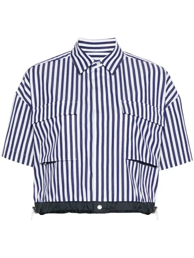 Sacai Thomas Mason Cotton Poplin Shirt In Blue