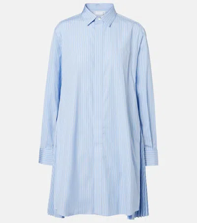 SACAI STRIPED COTTON POPLIN SHIRT DRESS