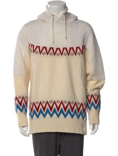Pre-owned Sacai Striped Crew Neck Hoodie In Neutral