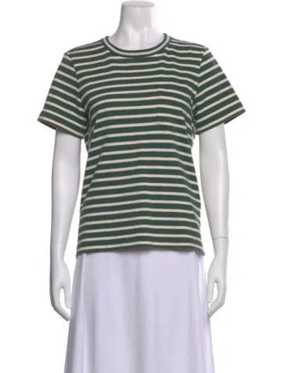 Pre-owned Sacai Striped Crew Neck Sweater In Green
