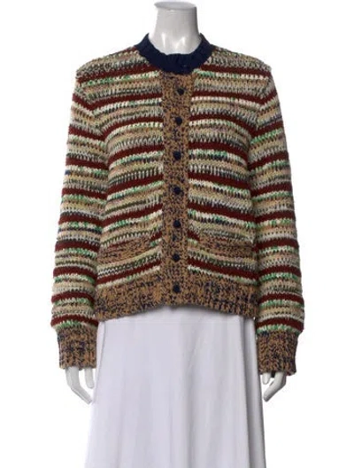 Pre-owned Sacai Striped Crew Neck Sweater In Multicolor
