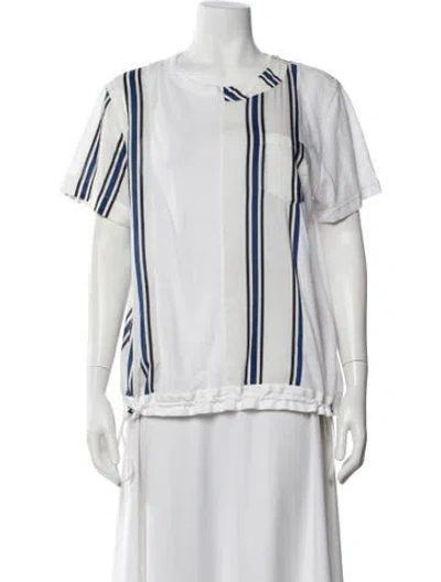 Pre-owned Sacai Striped Crew Neck Top In Multi