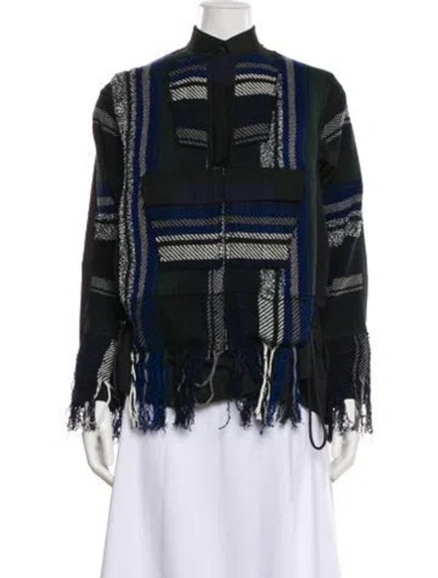 Pre-owned Sacai Striped Denim Jacket In Multi