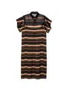 Sacai Horizontal Stripe Dress In Green