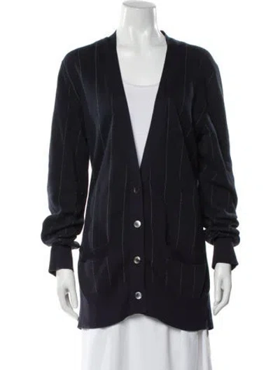 Pre-owned Sacai Striped Evening Jacket In Blue