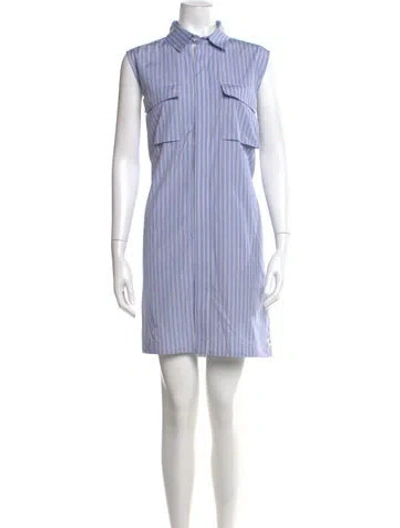 Pre-owned Sacai Striped Knee-length Dress In Blue