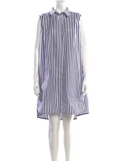 Pre-owned Sacai Striped Knee-length Dress In Blue