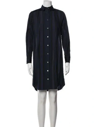 Pre-owned Sacai Striped Knee-length Dress In Blue