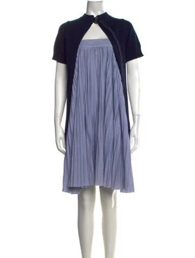 Pre-owned Sacai Striped Knee-length Dress In Blue