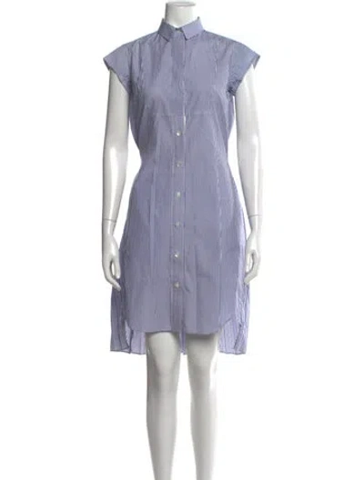 Pre-owned Sacai Striped Knee-length Dress In Blue