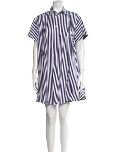 Pre-owned Sacai Striped Knee-length Dress In Purple