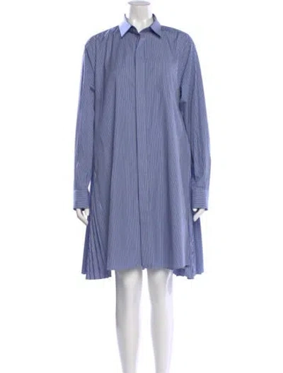 Pre-owned Sacai Striped Knee-length Dress W/ Tags In Blue