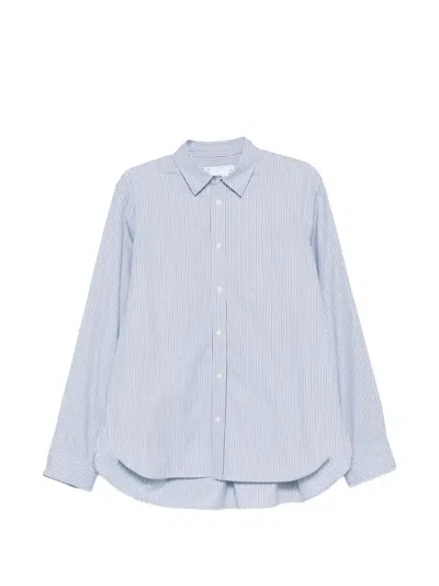 Sacai Striped Layered Shirt In Blue