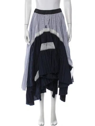 Pre-owned Sacai Striped Long Skirt In Blue