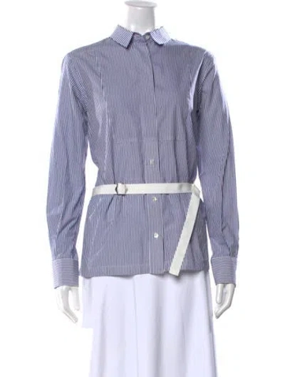 Pre-owned Sacai Striped Long Sleeve Button-up Top In Multi