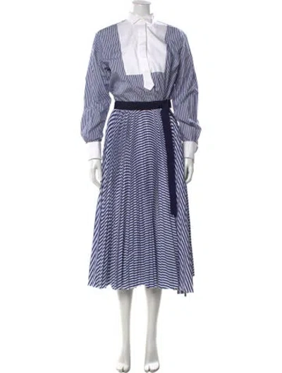 Pre-owned Sacai Striped Midi Length Dress In Multi