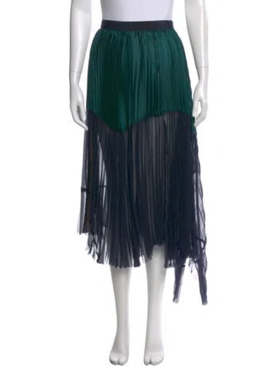 Pre-owned Sacai Striped Midi Length Skirt In Black