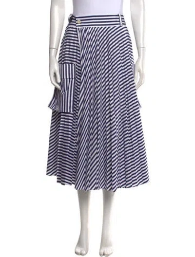 Pre-owned Sacai Striped Midi Length Skirt In Blue