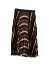 Sacai Striped-pattern Midi Skirt In Multi