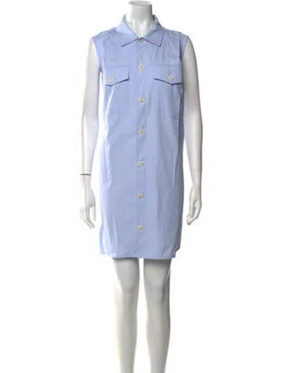 Pre-owned Sacai Striped Mini Dress In Blue