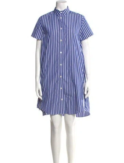 Pre-owned Sacai Striped Mini Dress In Blue