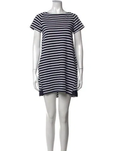Pre-owned Sacai Striped Mini Dress In Blue