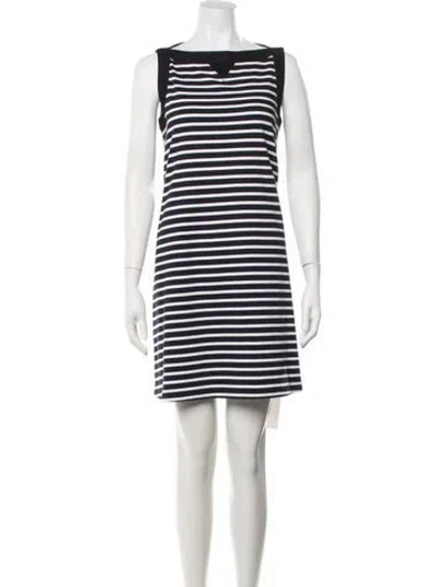 Pre-owned Sacai Striped Mini Dress In Blue/white