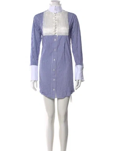 Pre-owned Sacai Striped Mini Dress In Multi