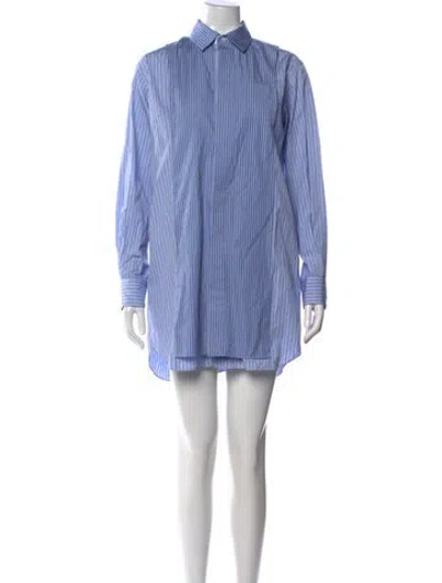 Pre-owned Sacai Striped Mini Dress W/ Tags In Blue
