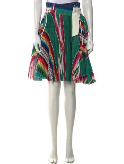 Pre-owned Sacai Striped Mini Skirt In Green