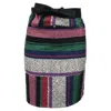 Sacai Striped Mini Wrap Skirt In Multicolor Cotton Tweed In Multi