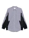 Sacai Striped Panelled-construction Shirt In Blue