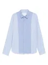 Sacai Striped Panelled Shirt In Blue