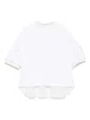 Sacai T-shirt Mit Gestreiftem Einsatz In Weiss