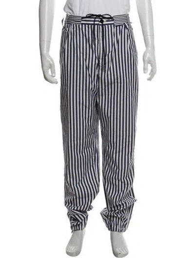 Pre-owned Sacai Striped Pants In Blue