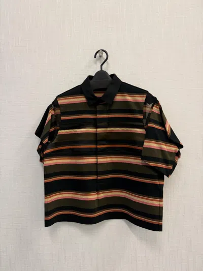 Sacai Striped Polo Shirt In Multi
