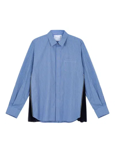 SACAI STRIPED POPLIN SHIRT