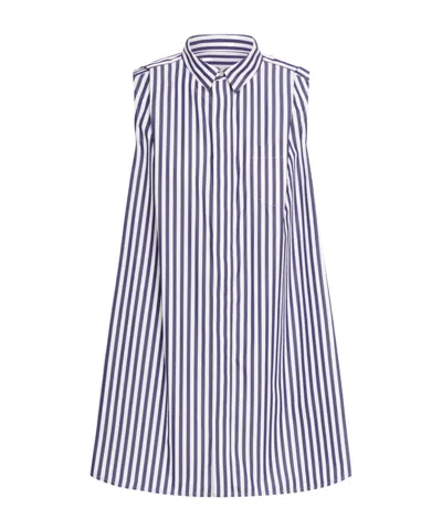 SACAI SACAI STRIPED POPLIN SHIRT DRESS