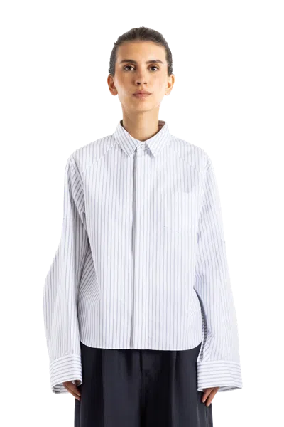 Sacai Striped-pattern Shirt In White