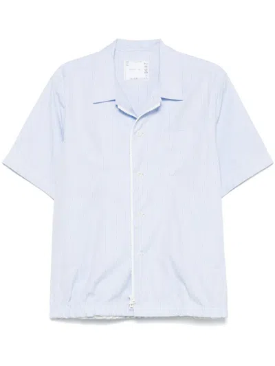 Sacai Striped Shirt In Blue