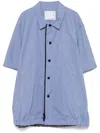 Sacai Striped Shirt In Blue
