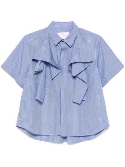Sacai Striped Shirt In Blue