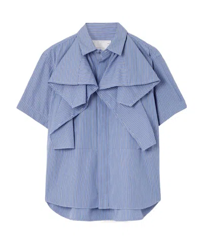 Sacai Striped Shirt In Blue