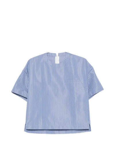 Sacai Striped Shirt In Blue