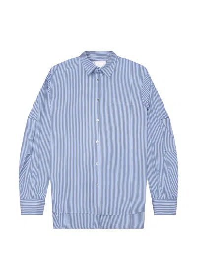 Sacai Striped Shirt In Blue