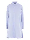 Sacai Striped Shirt Dress In Blue