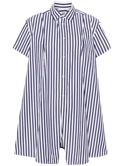 Sacai Striped Shirt In Navy Stripe