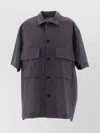 SACAI STRIPED SHIRT WITH CHEST POCKETS AND SHORT SLEEVES