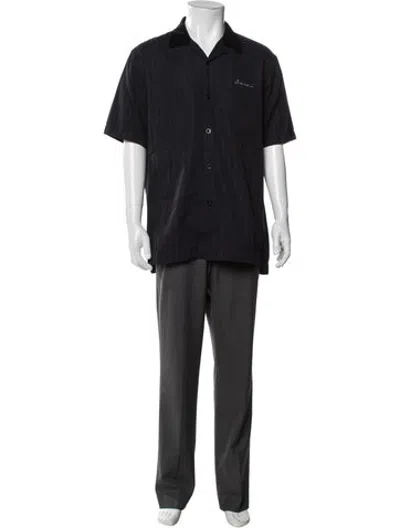 Pre-owned Sacai Striped Short Sleeve Shirt In Blue
